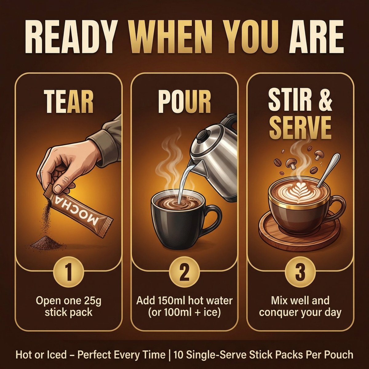 Heroes Mushroom Coffee - Mocha - Heroes Mushroom Coffee